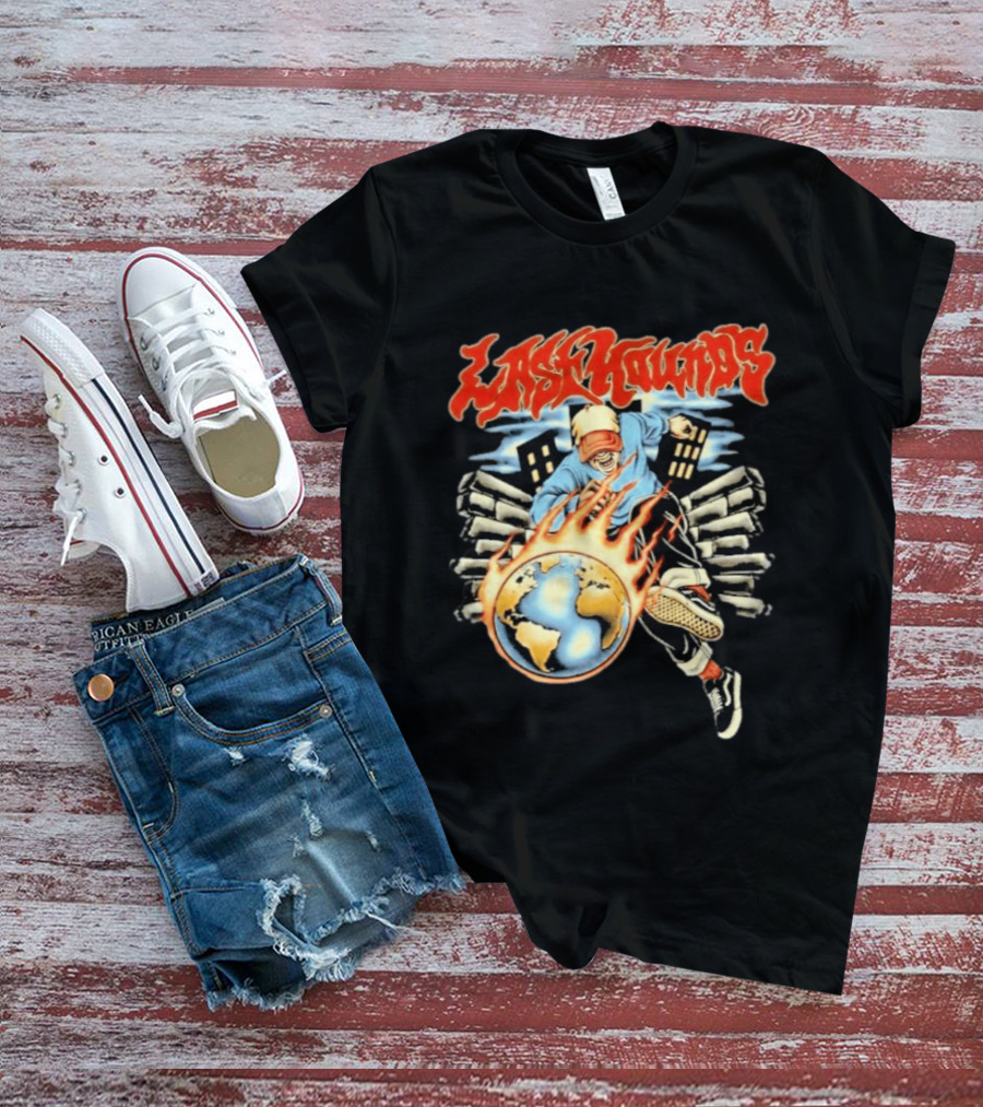 Last Hounds Tour Feb 2026 Flaming Globe T-Shirt