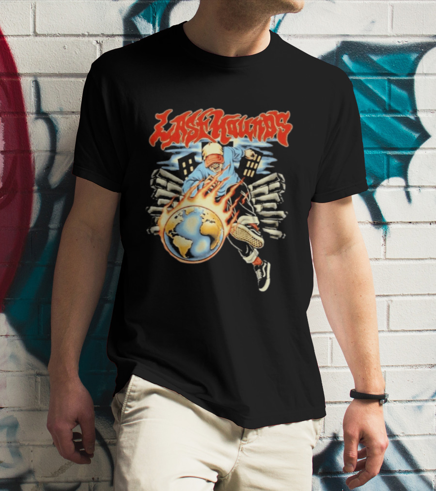 Last Hounds Tour Feb 2026 Flaming Globe T-Shirt