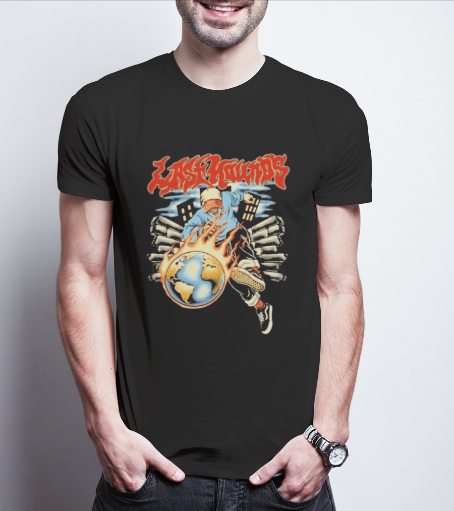 Last Hounds Tour Feb 2026 Flaming Globe T-Shirt