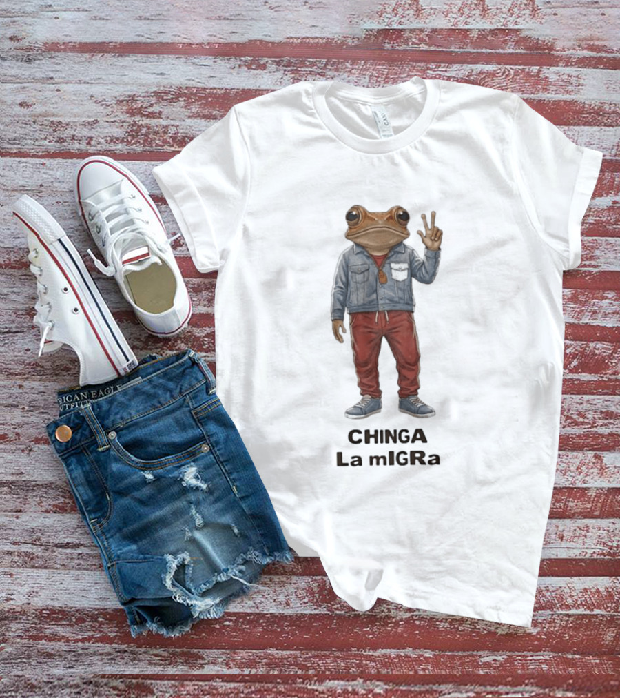 2026 Chinga La Migra Ice Out Frog Streetwear Rebel T-Shirt