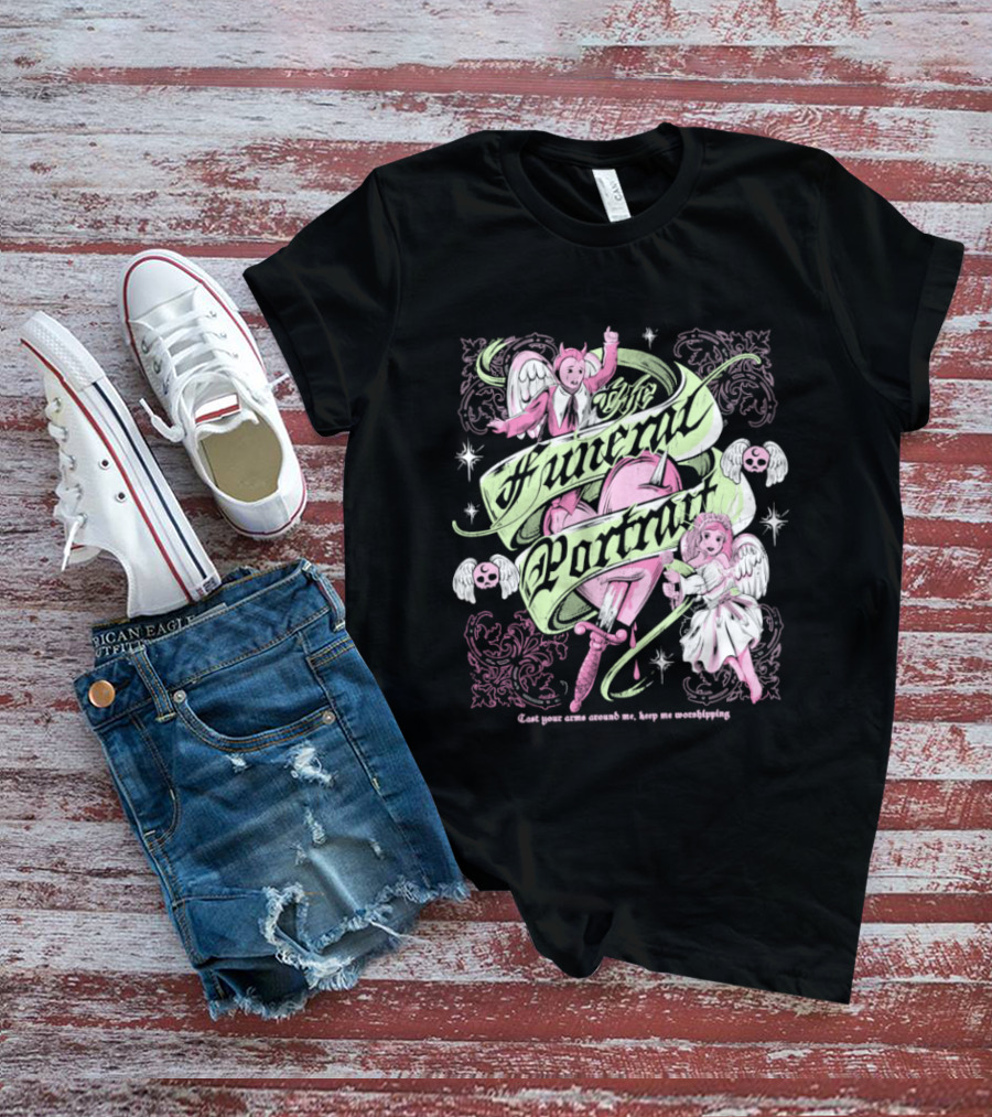 The Funeral Portrait Devil And Angel Pink Heart Aesthetic T-Shirt