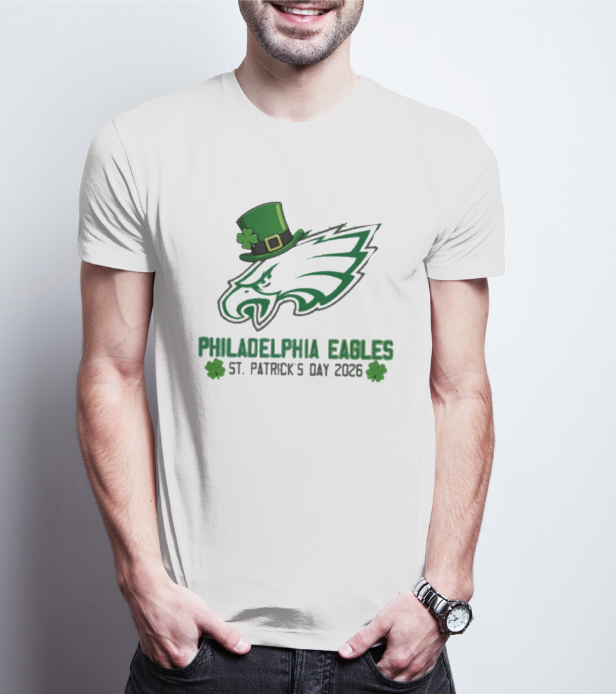 Philadelphia Eagles St. Patrick's Day 2026 Shamrock Hat T-Shirt