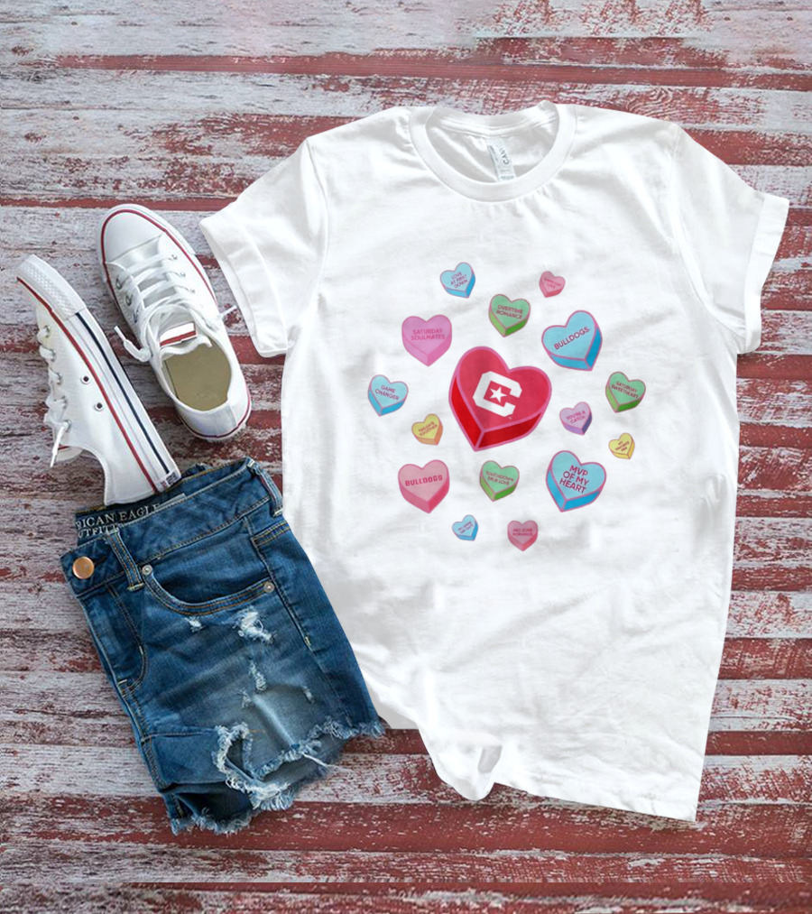 Citadel Bulldogs Valentine's Day Love Hearts Collection T-Shirt