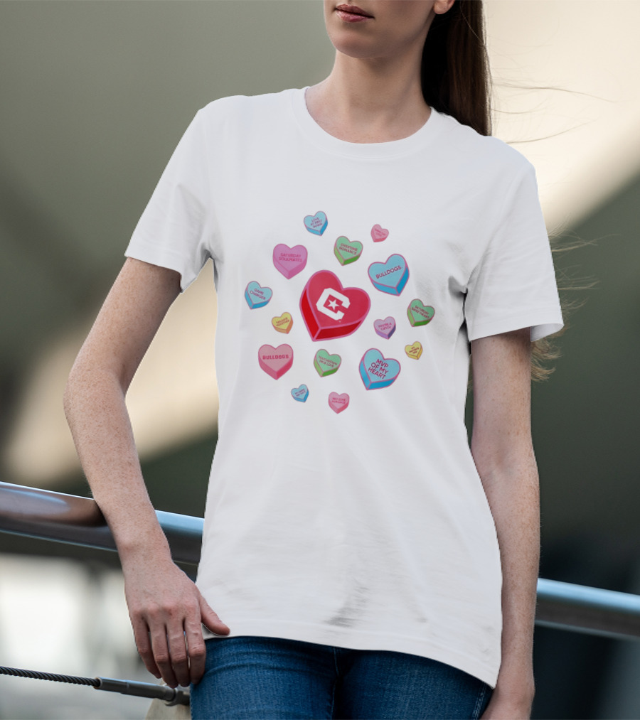 Citadel Bulldogs Valentine's Day Love Hearts Collection T-Shirt