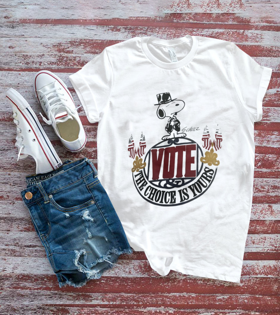 Snoopy Vote The Choice Is Yours Schulz Patriotic T-Shirt