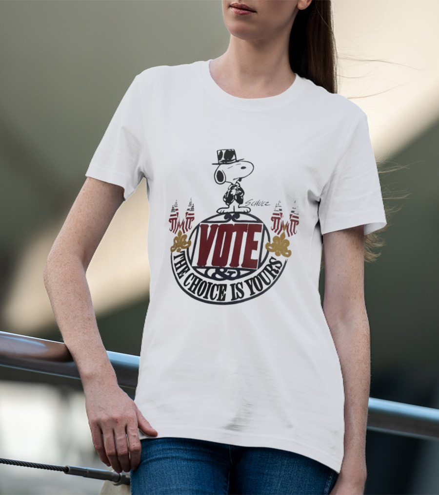 Snoopy Vote The Choice Is Yours Schulz Patriotic T-Shirt
