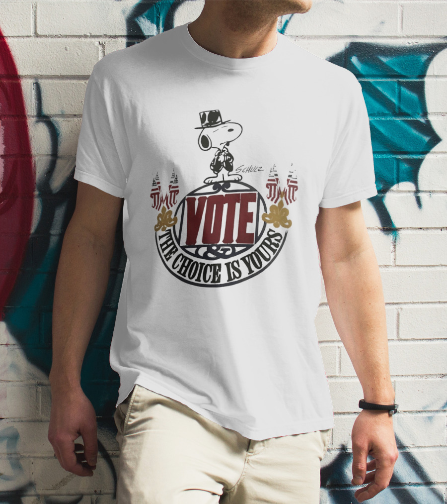 Snoopy Vote The Choice Is Yours Schulz Patriotic T-Shirt