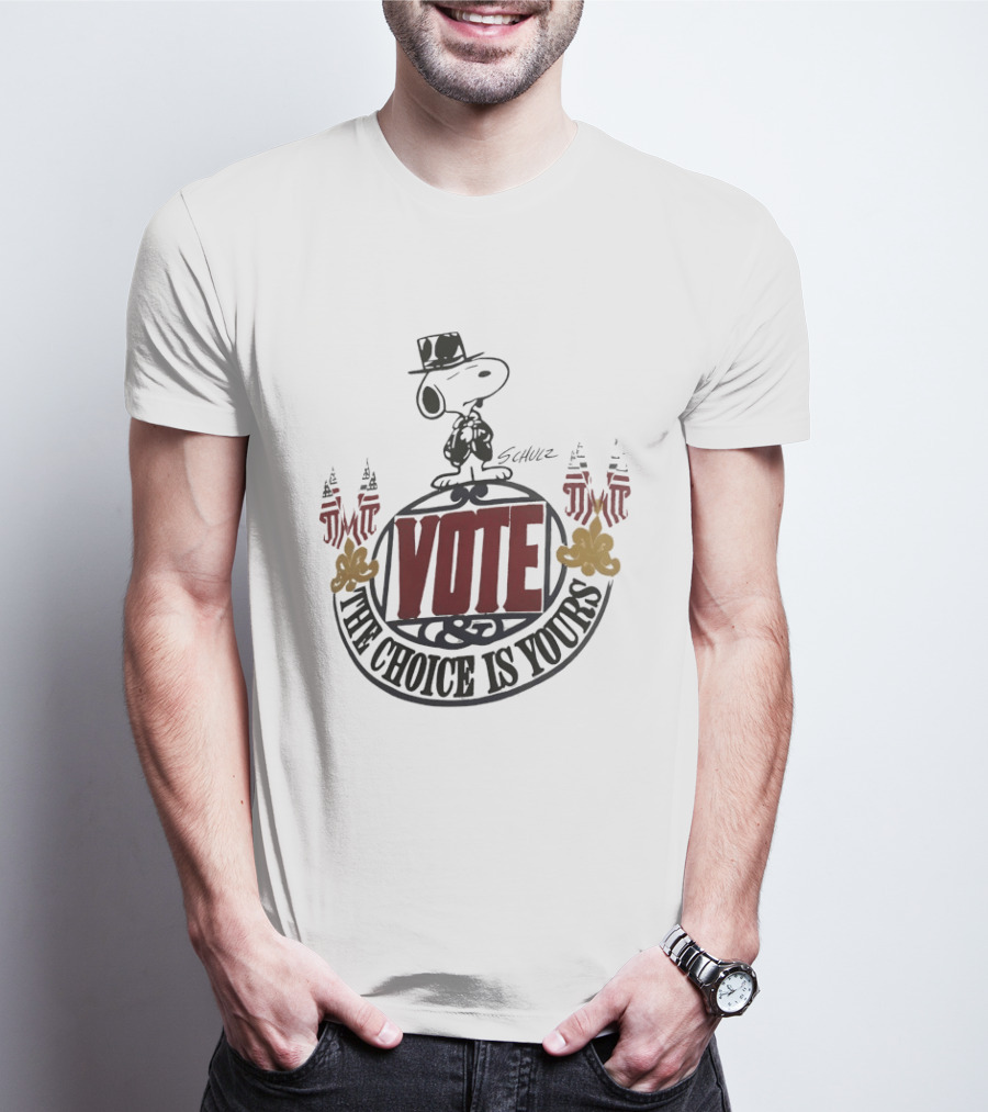 Snoopy Vote The Choice Is Yours Schulz Patriotic T-Shirt