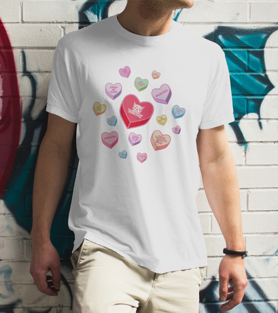 Weber State Wildcats Valentine Heart Quotes 2026 T-Shirt