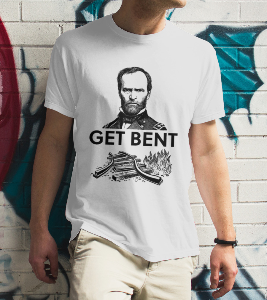 Get Bent Sherman's Neckties Bent Railroad Tracks T-Shirt