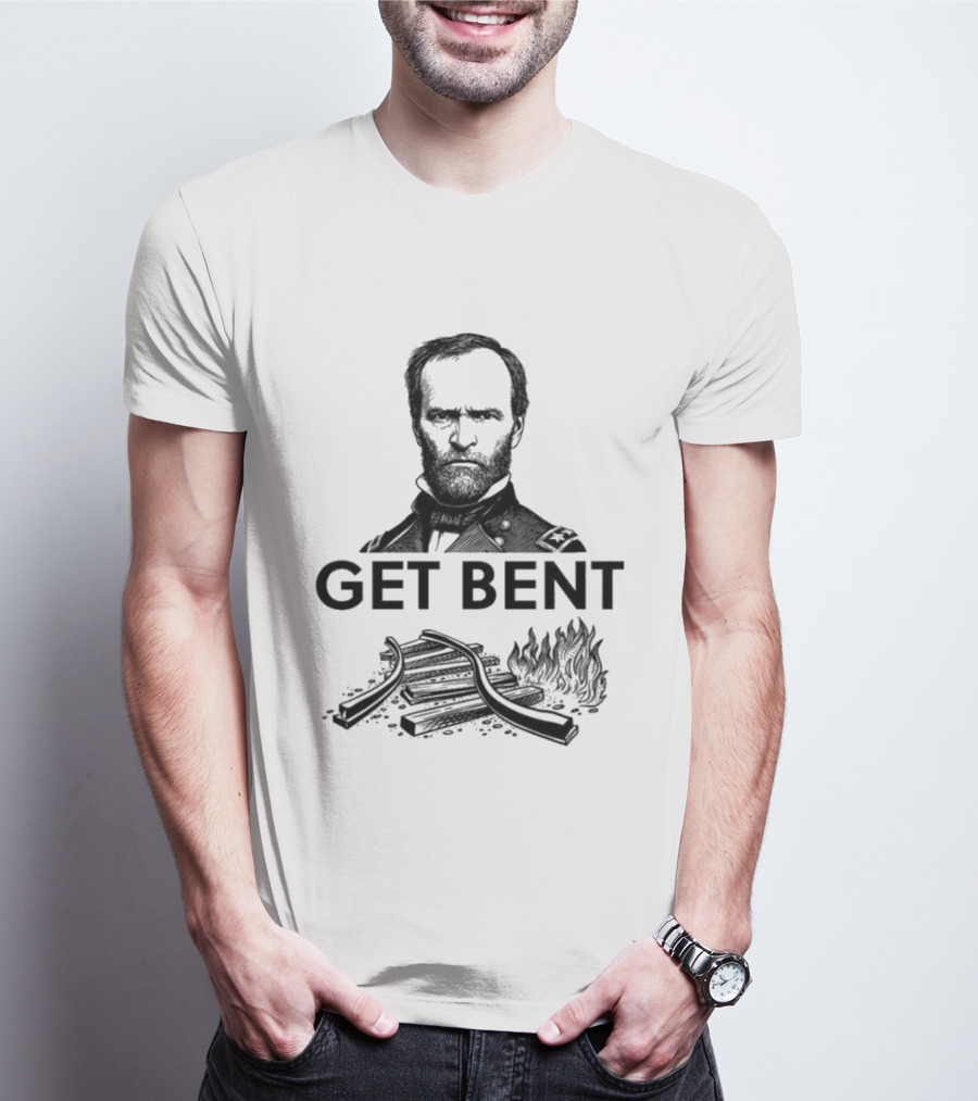 Get Bent Sherman's Neckties Bent Railroad Tracks T-Shirt