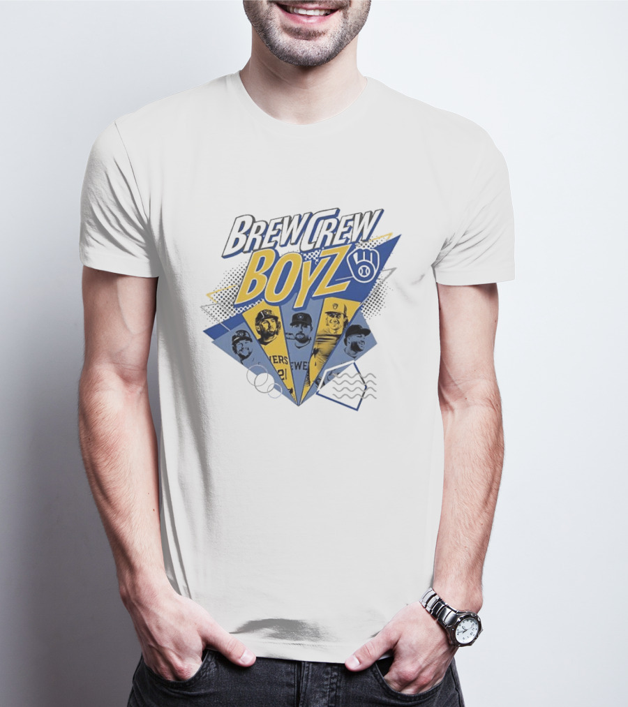 Milwaukee Brewers Brew Crew Boyz MLB Team Players Collage T-Shirt