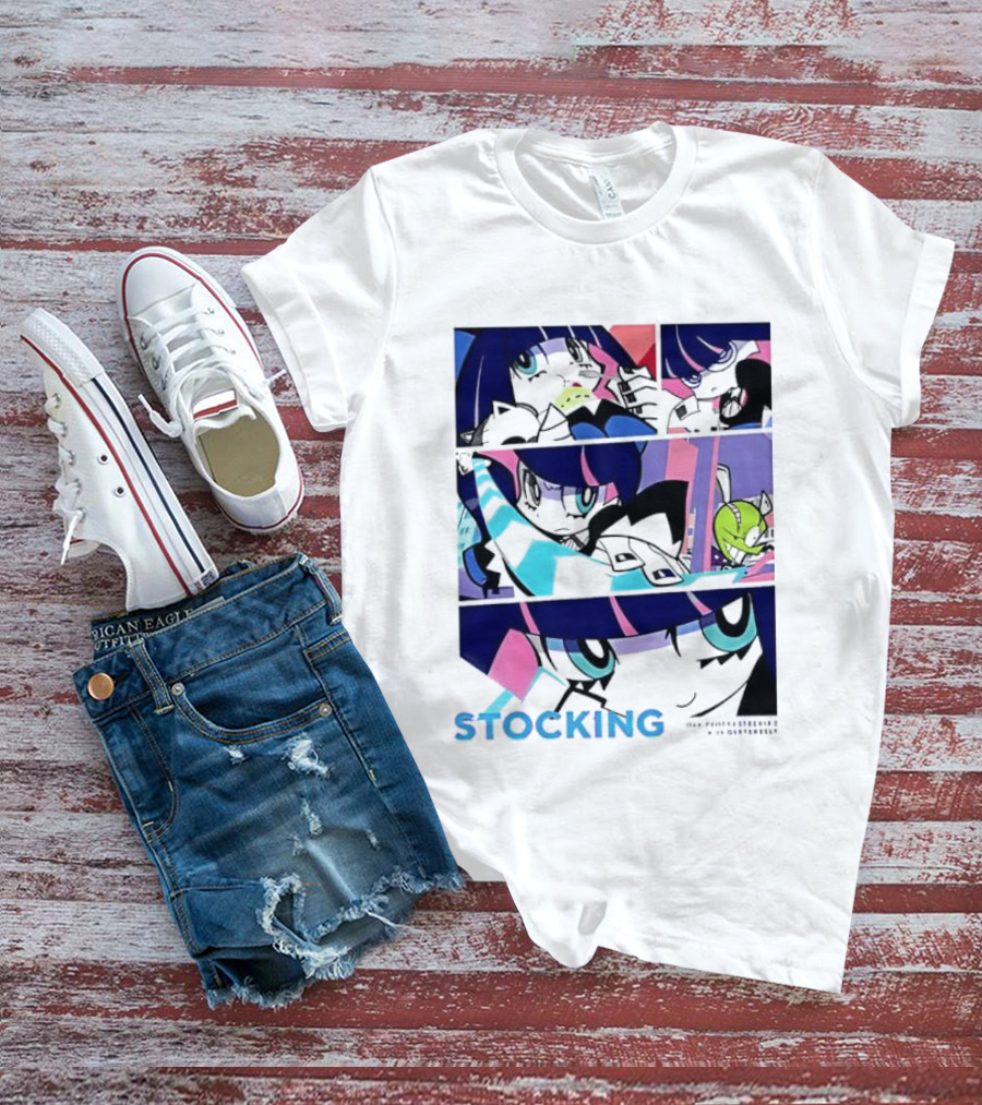 Panty & Stocking With Garterbelt Anime Stocking Anarchy Comic Strip T-Shirt