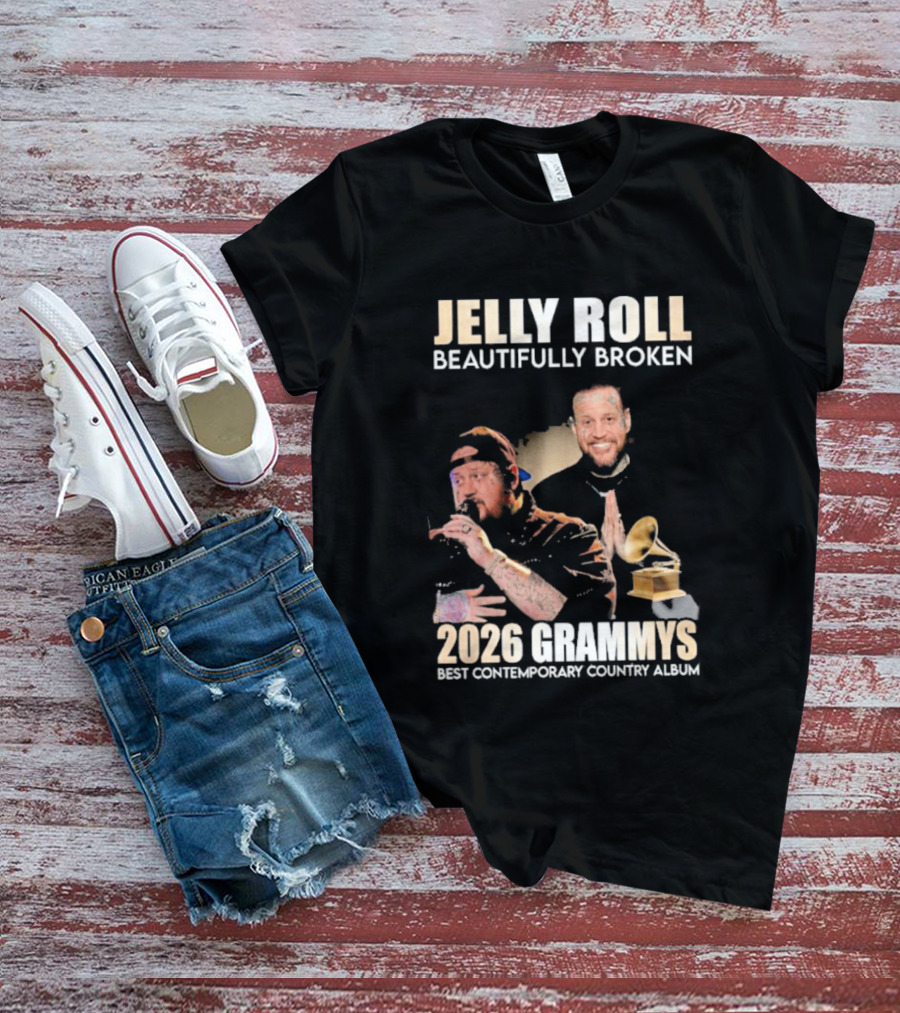 Jelly Roll Beautifully Broken 2026 Grammys Best Contemporary Country Album T-Shirt
