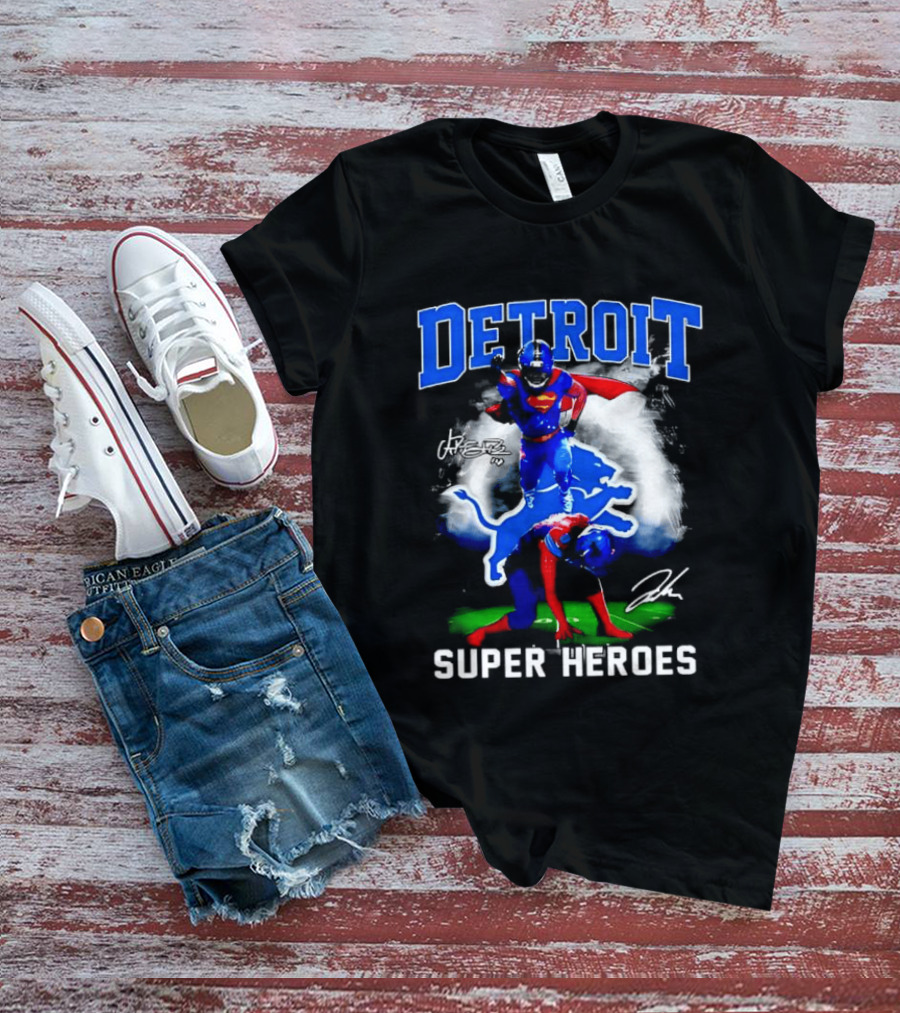 Detroit Lions Super Heroes Champion Legend T-Shirt