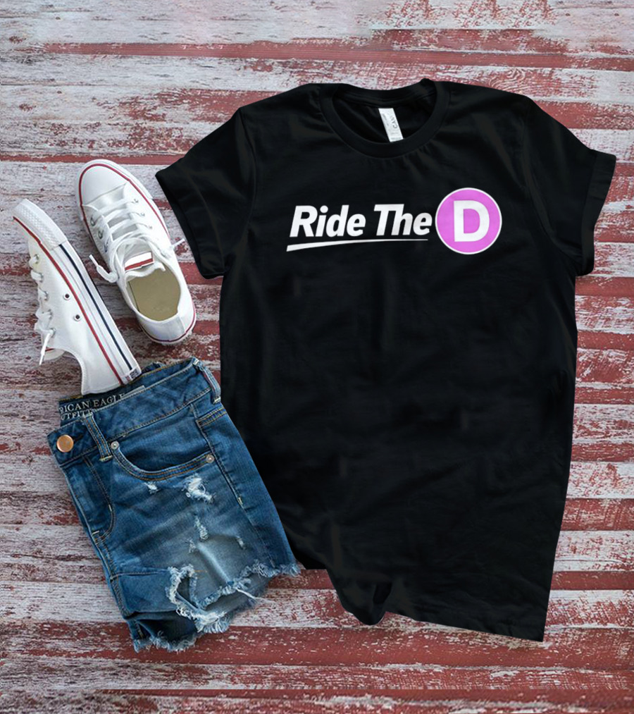 Ride The D Retro Urban Typography Bold Letter D T-Shirt