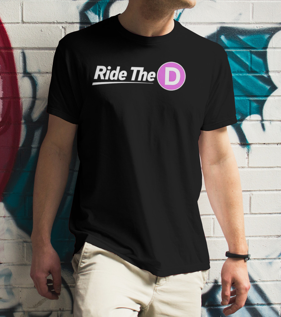 Ride The D Retro Urban Typography Bold Letter D T-Shirt