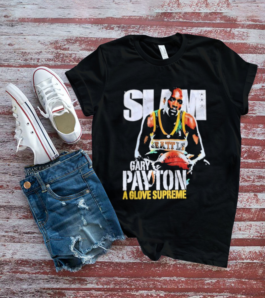 Gary Payton Slam A Glove Supreme 90s Basketball T-Shirt
