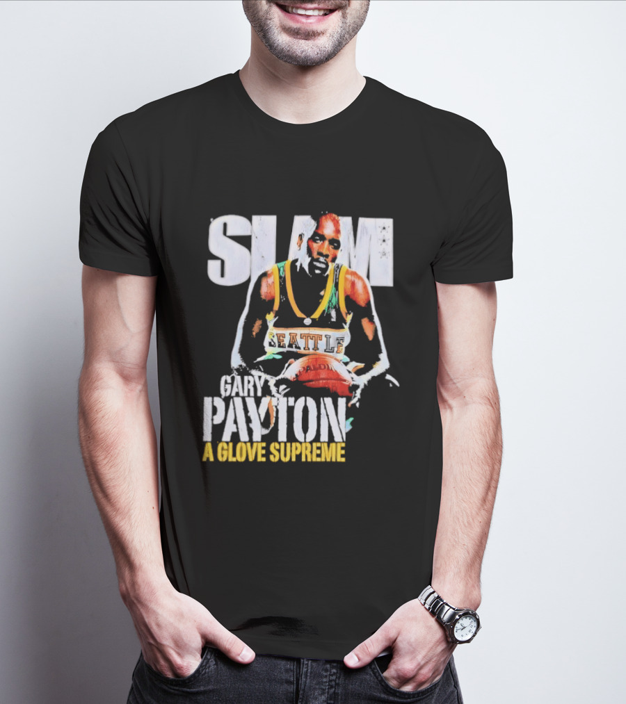 Gary Payton Slam A Glove Supreme 90s Basketball T-Shirt