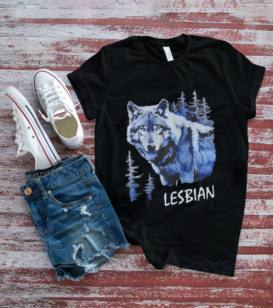 Wolf Lesbian Blue Forest T-Shirt