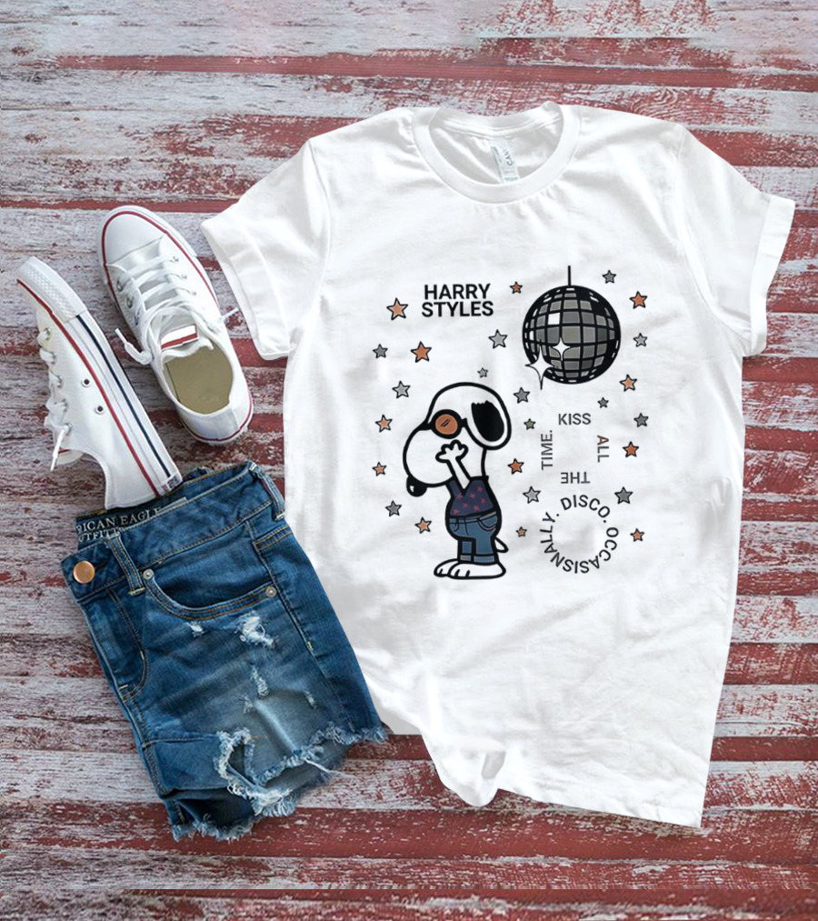 Harry Styles Snoopy Kiss The Disco Ball Occasionally T-Shirt