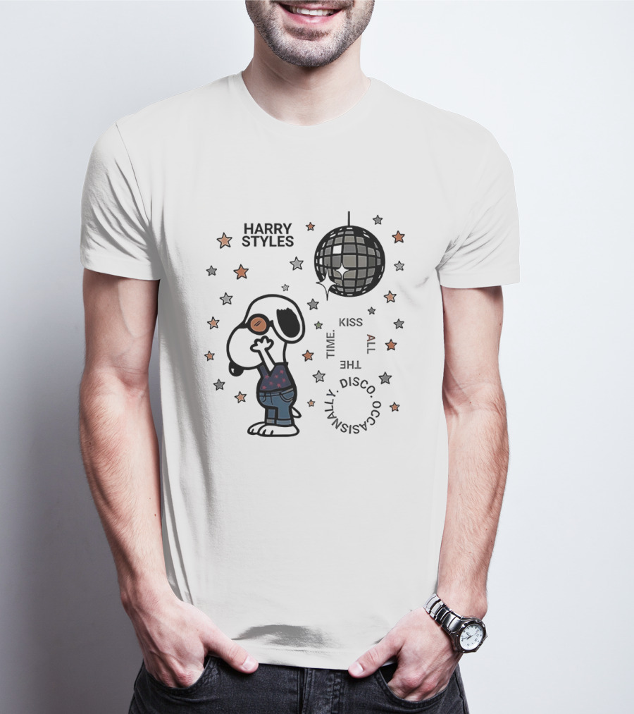 Harry Styles Snoopy Kiss The Disco Ball Occasionally T-Shirt