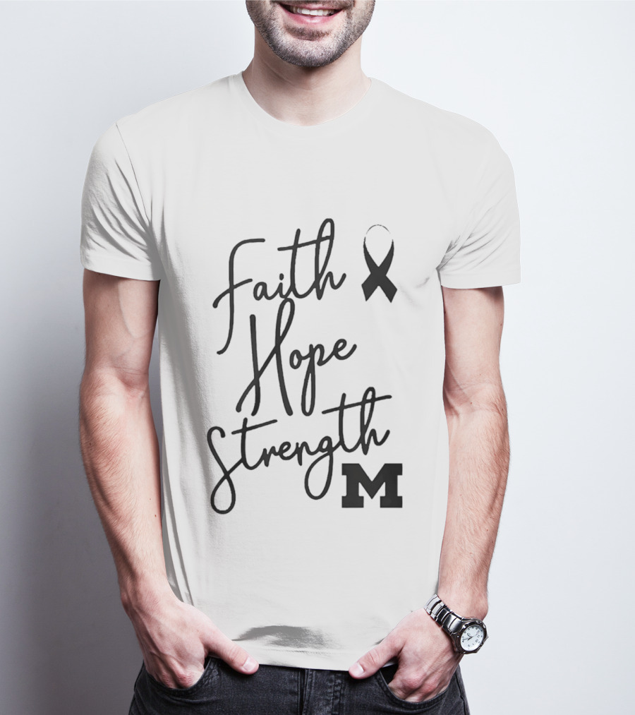 Faith Hope Strength Ribbon M T-Shirt