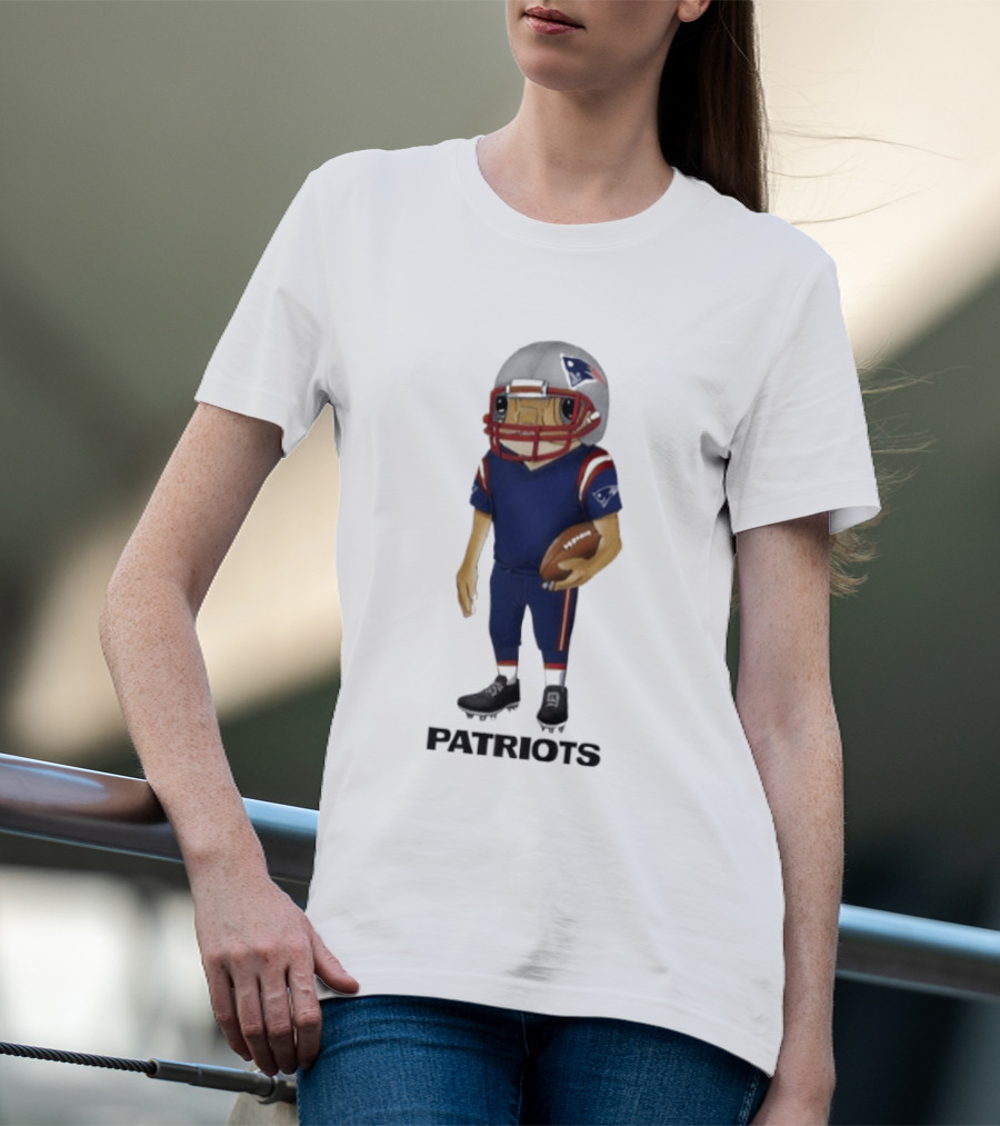 Patriots Concho Football Helmet Player With Ball T-Shirt