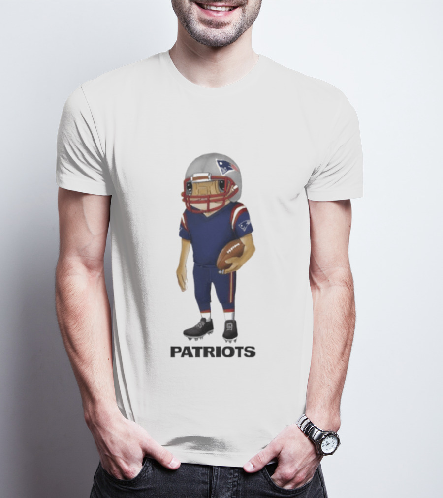 Patriots Concho Football Helmet Player With Ball T-Shirt