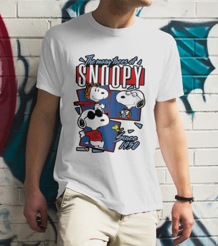 The Many Faces Of Snoopy Joe Cool Aviator Since 1950 T-Shirt