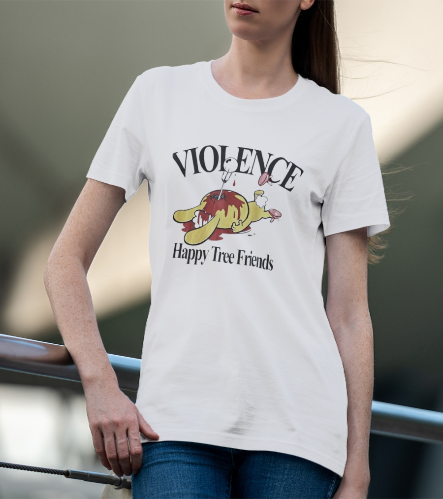 Violence Happy Tree Friends Cartoon Dark Humor Bloodied Scene T-Shirt