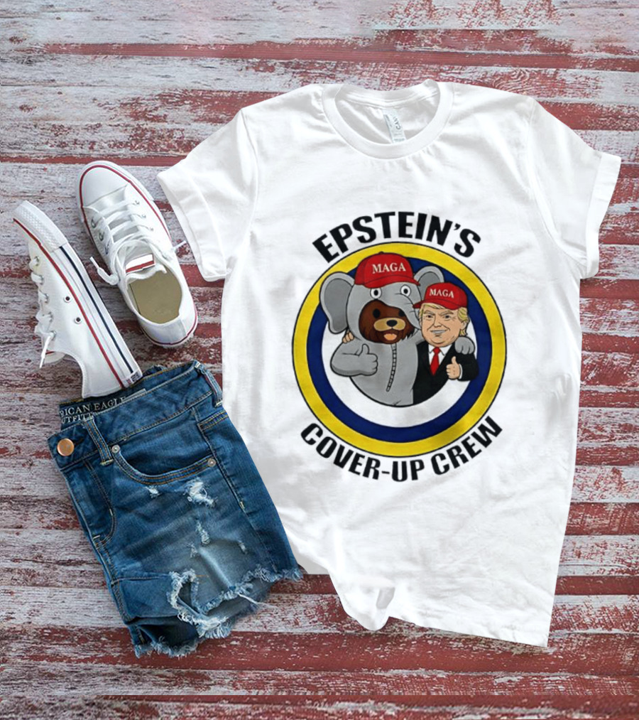 Epstein's Cover Up Crew MAGA Elephant Trump Caricature T-Shirt