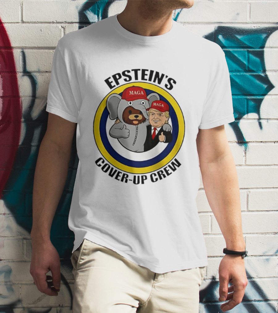 Epstein's Cover Up Crew MAGA Elephant Trump Caricature T-Shirt