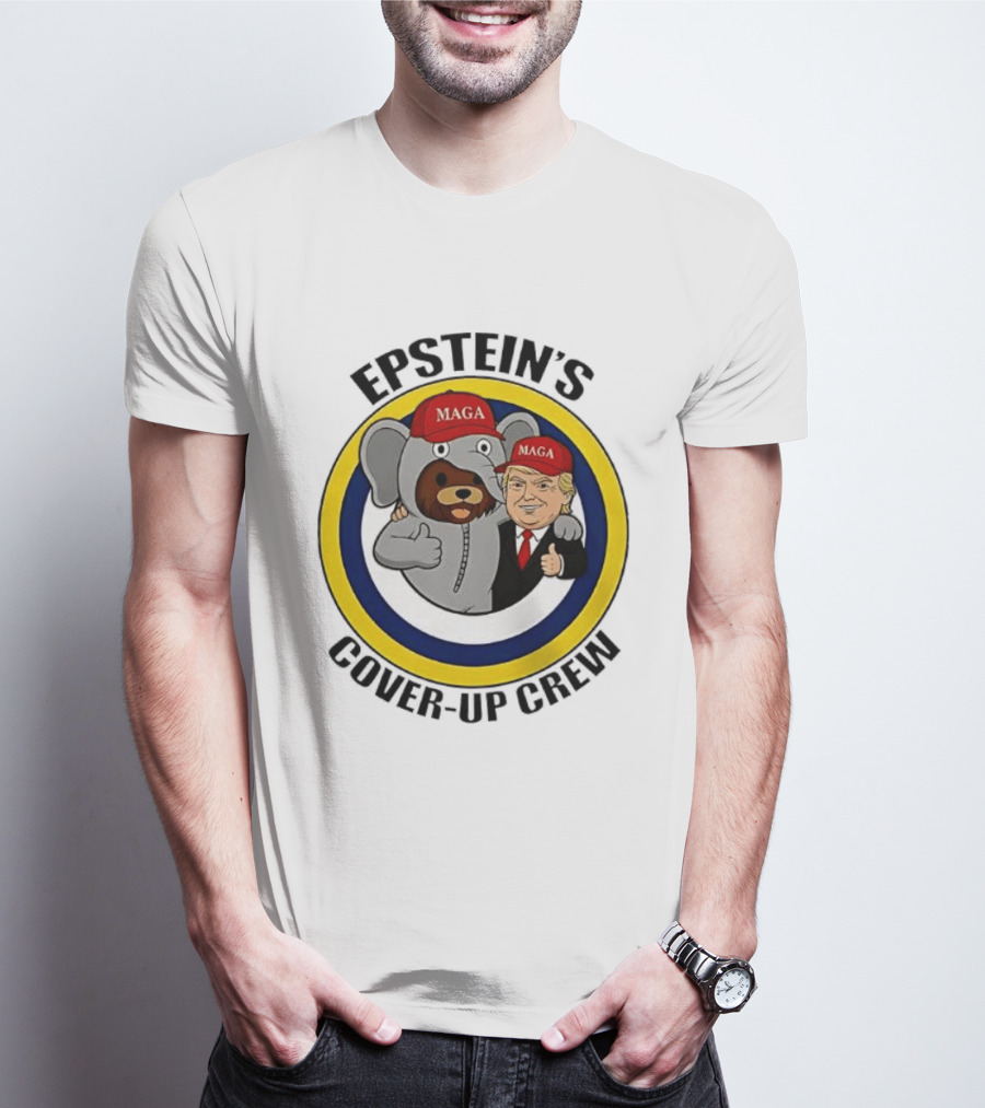 Epstein's Cover Up Crew MAGA Elephant Trump Caricature T-Shirt