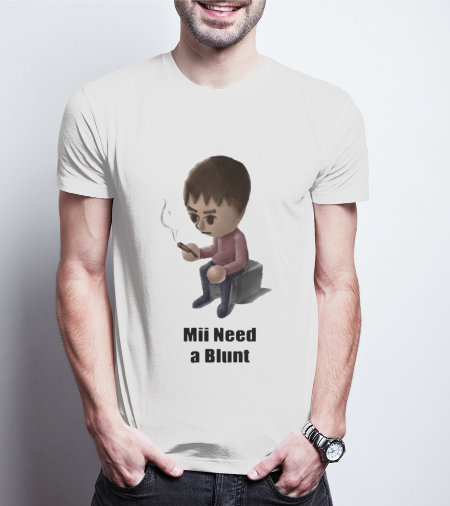 Mii Need A Blunt Smoking Character Gaming Twist T-Shirt