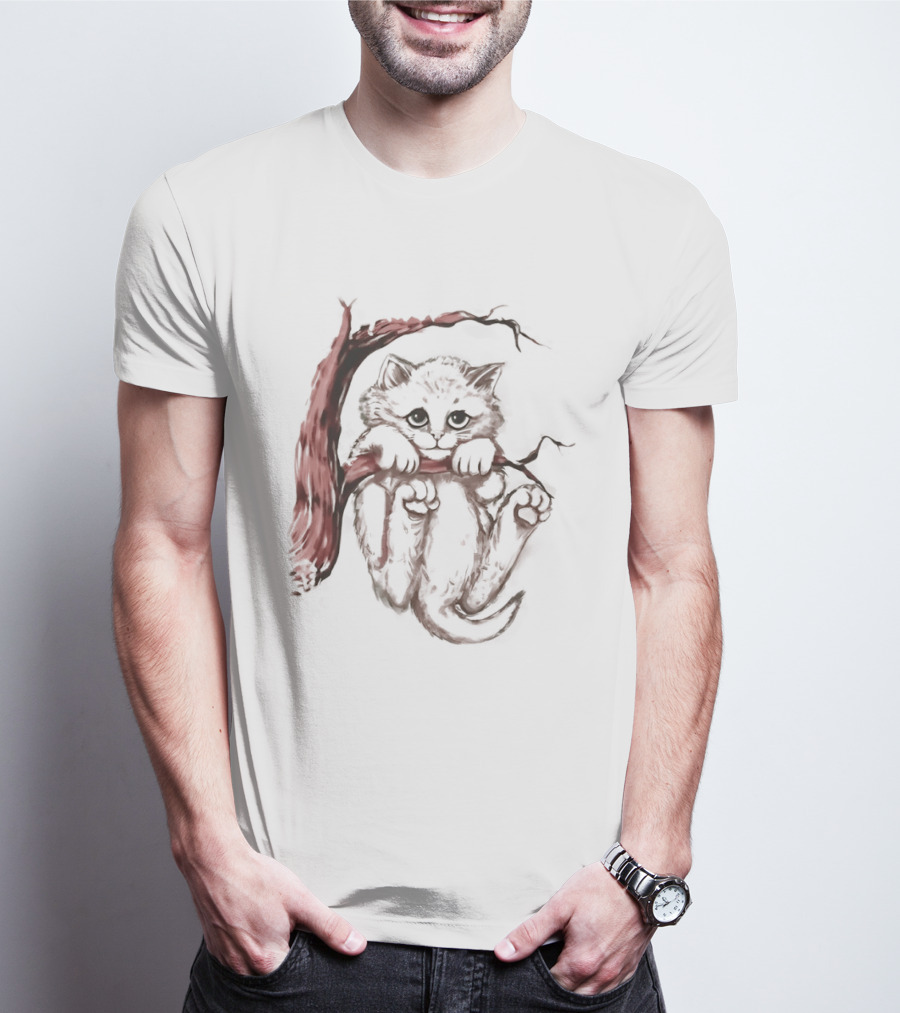 Hang In There Baby Cat On A Branch T-Shirt