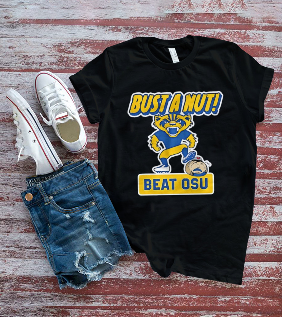 Bust A Nut Beat OSU Michigan Wolverine Rivalry Sports T-Shirt