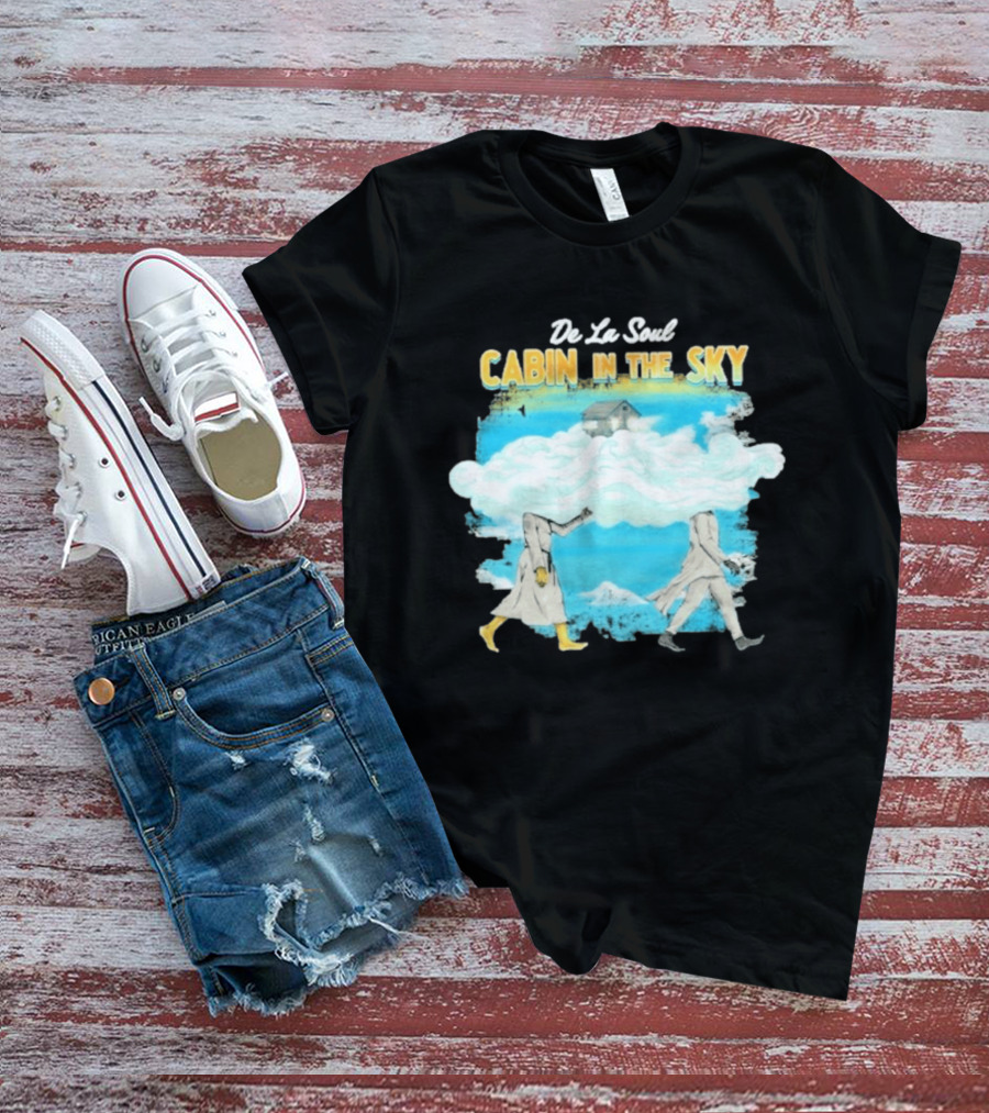 De La Soul Cabin In The Sky Clouds Walking Figures T-Shirt