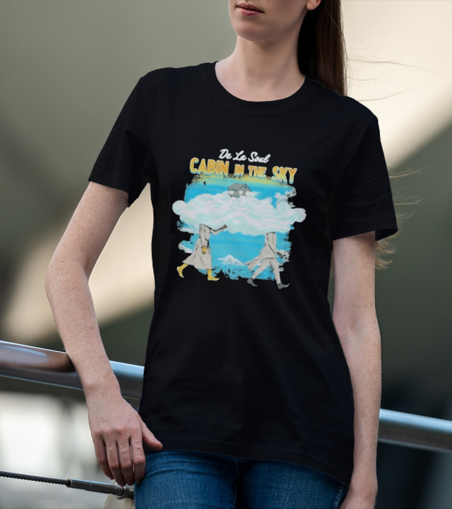 De La Soul Cabin In The Sky Clouds Walking Figures T-Shirt