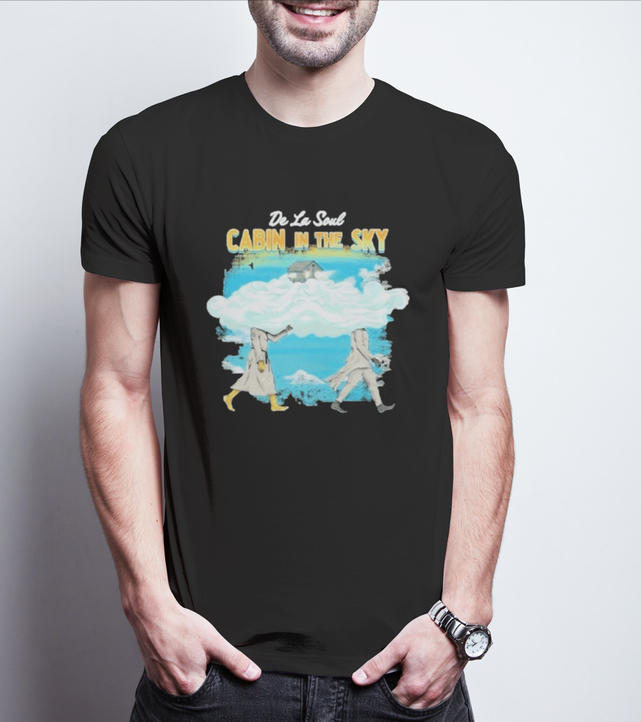 De La Soul Cabin In The Sky Clouds Walking Figures T-Shirt