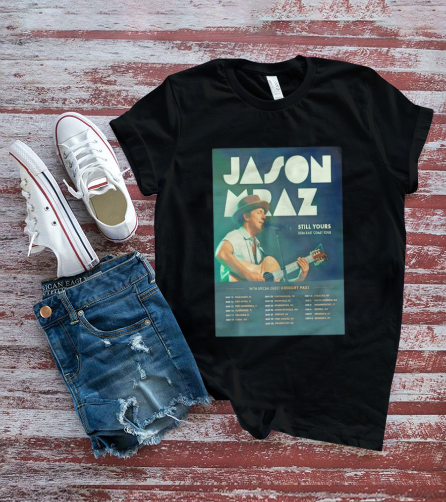 Jason Mraz Still Yours 2026 East Coast Tour Gregory Page Special Guest T-Shirt