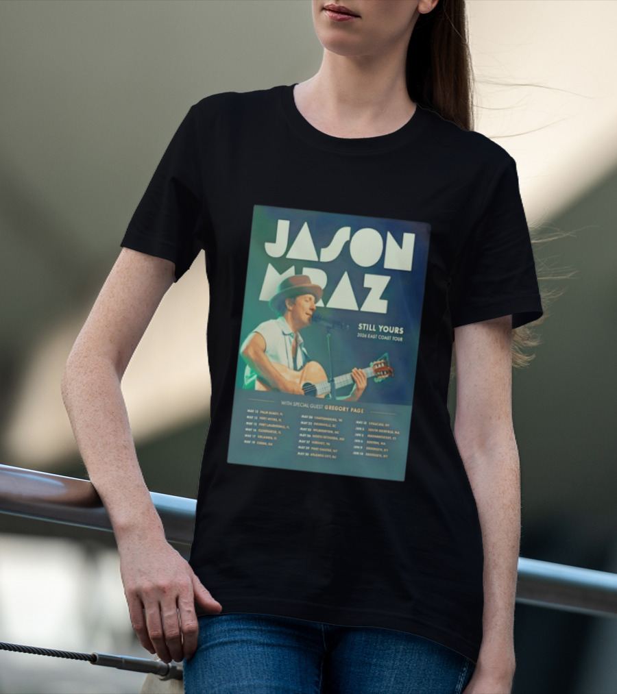 Jason Mraz Still Yours 2026 East Coast Tour Gregory Page Special Guest T-Shirt
