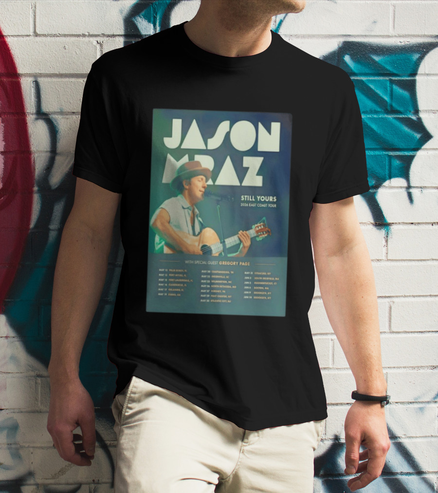 Jason Mraz Still Yours 2026 East Coast Tour Gregory Page Special Guest T-Shirt