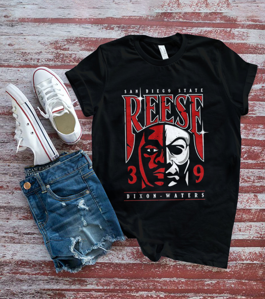 San Diego State Reese Dixon Waters 39 Bicolor Face T-Shirt