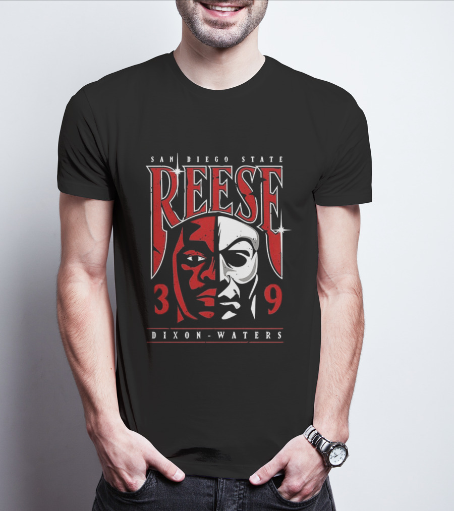 San Diego State Reese Dixon Waters 39 Bicolor Face T-Shirt