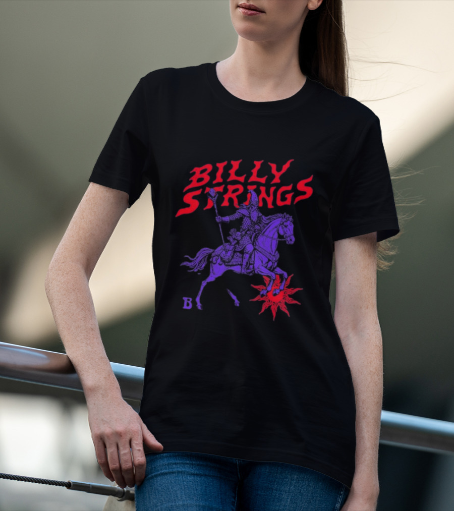 Billy Strings Winter 2026 Tour Knight's Tale Fiery Knight On Horseback T-Shirt
