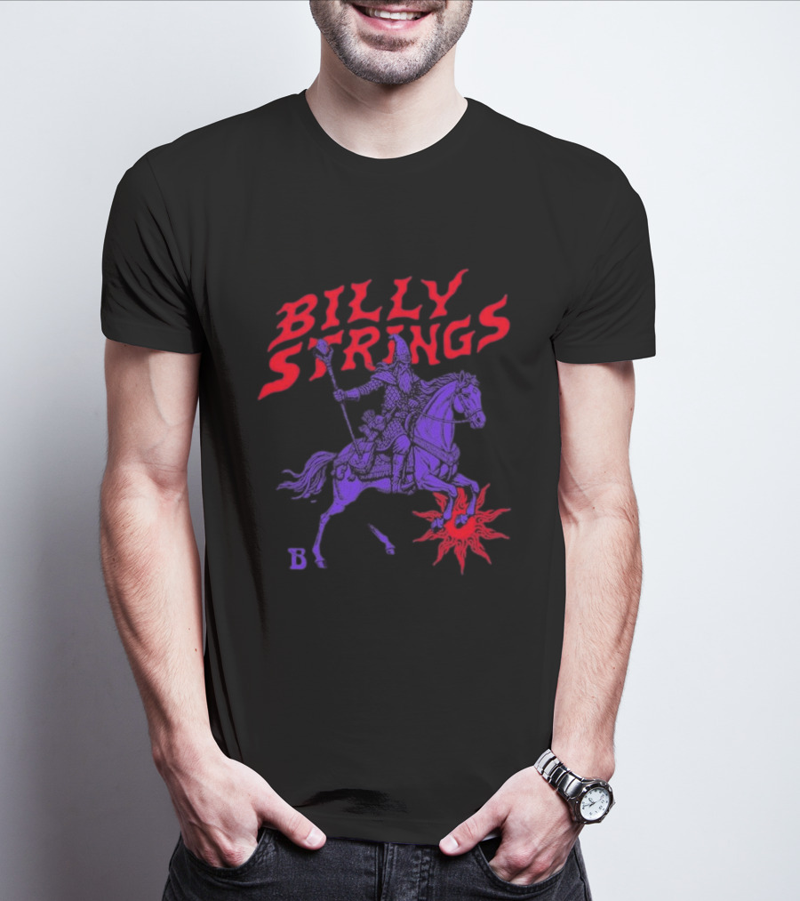 Billy Strings Winter 2026 Tour Knight's Tale Fiery Knight On Horseback T-Shirt