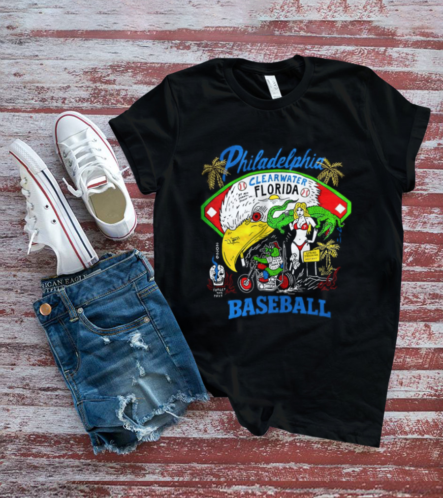 Philadelphia Phillies Clearwater Florida Baseball Alligator Beach Scene 2026 T-Shirt