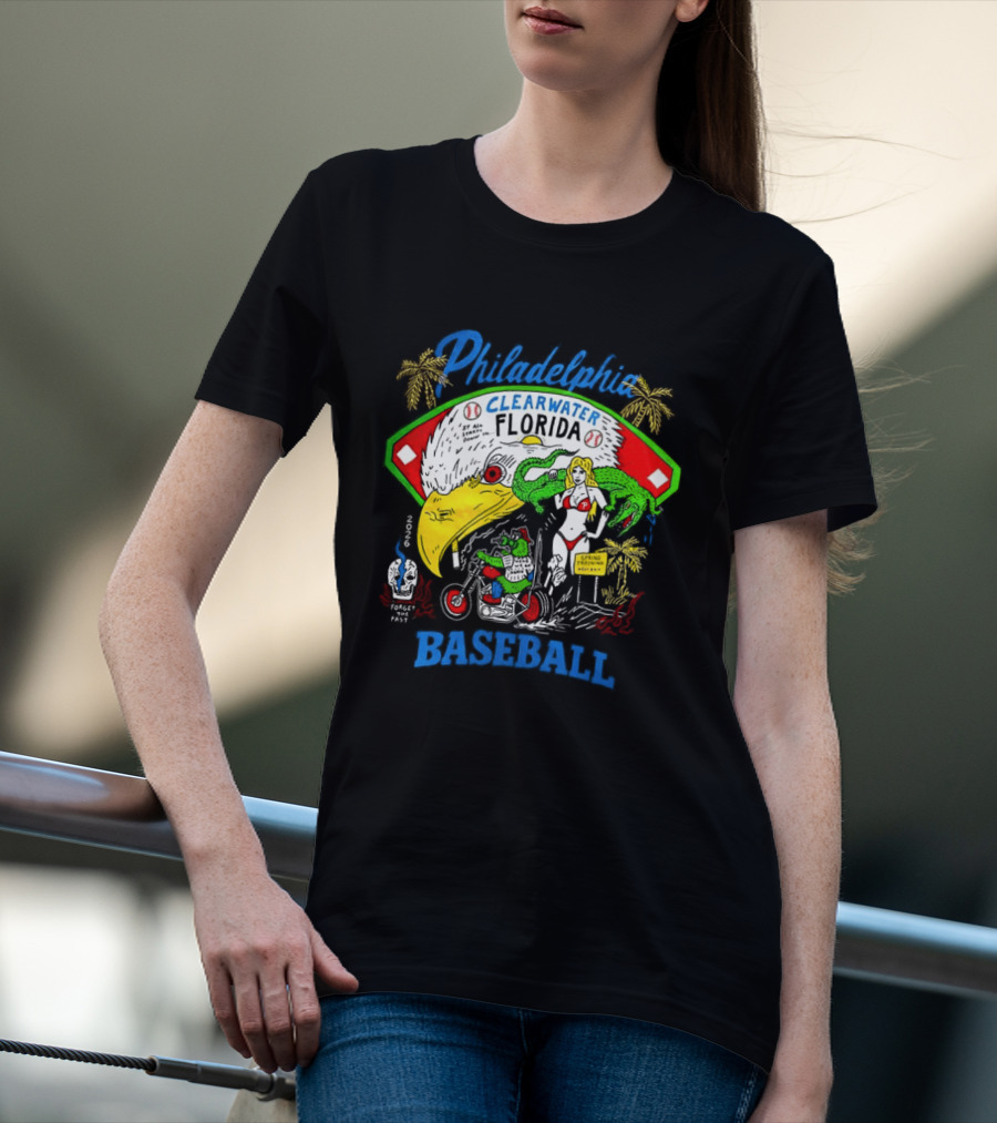 Philadelphia Phillies Clearwater Florida Baseball Alligator Beach Scene 2026 T-Shirt
