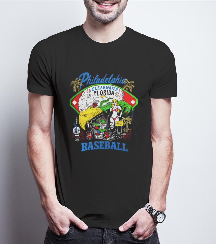 Philadelphia Phillies Clearwater Florida Baseball Alligator Beach Scene 2026 T-Shirt
